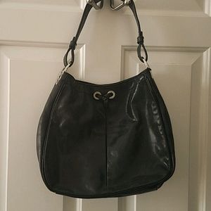 Franco Sarto Distressed Black Leather Bag